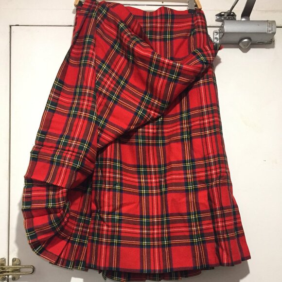 VINTAGE JEDBURGH KILTMAKERS WOOL PLAID PLEATED SKIRTS SIZE 18 - Picture 1 of 8